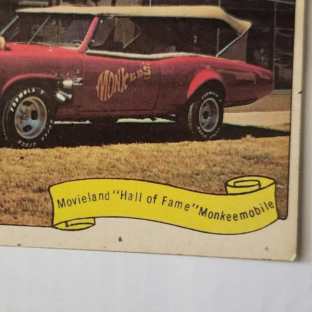 Vintage 1974 Fleer Movieland Hall of Fame Sticker - 1966 Monkeemobile